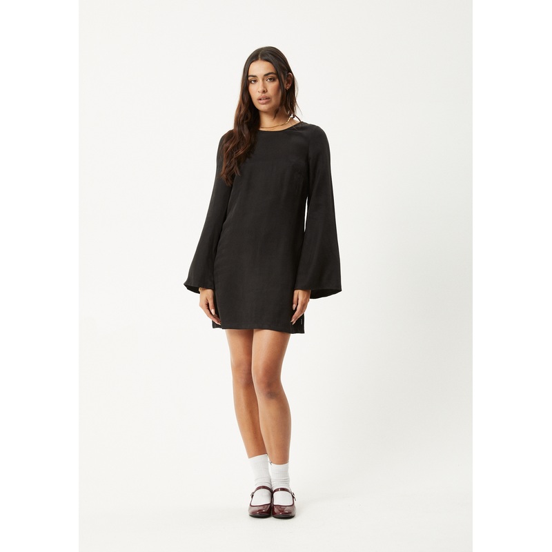 AFENDS Womens Gabriel – Cupro Mini Dress – Black