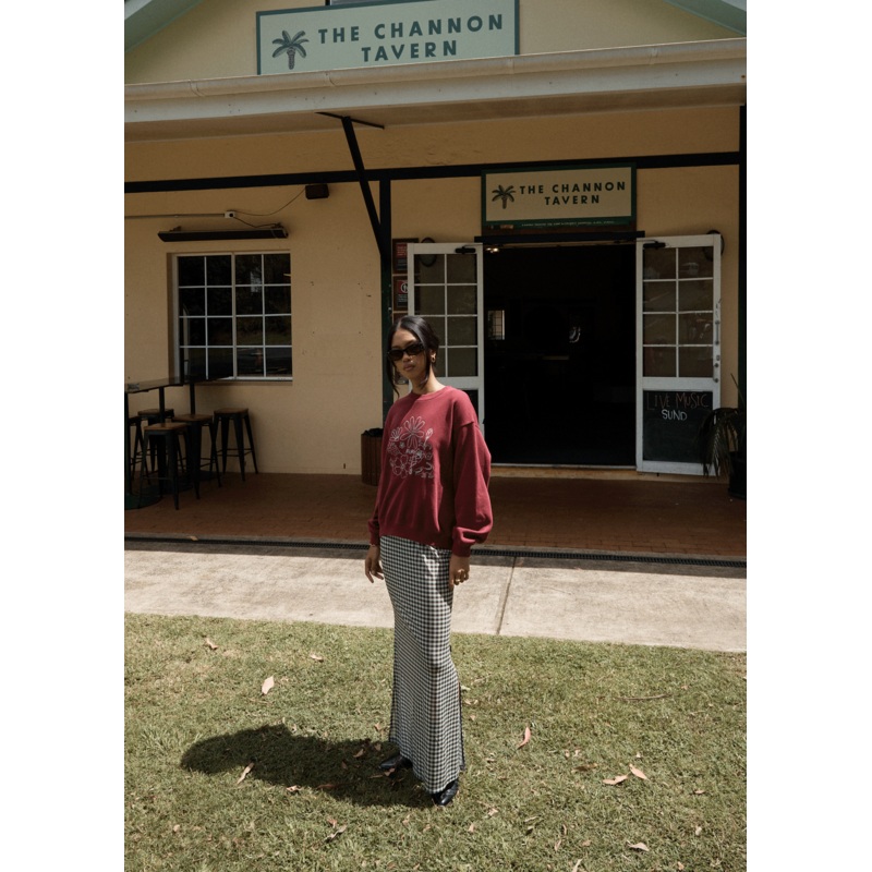 AFENDS Womens Gambet –  Sheer Maxi Skirt – Black / Sand