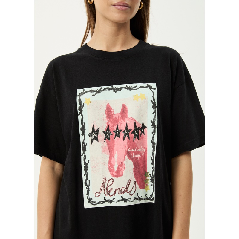 AFENDS Womens Horsegirl – Oversized Tee – Black