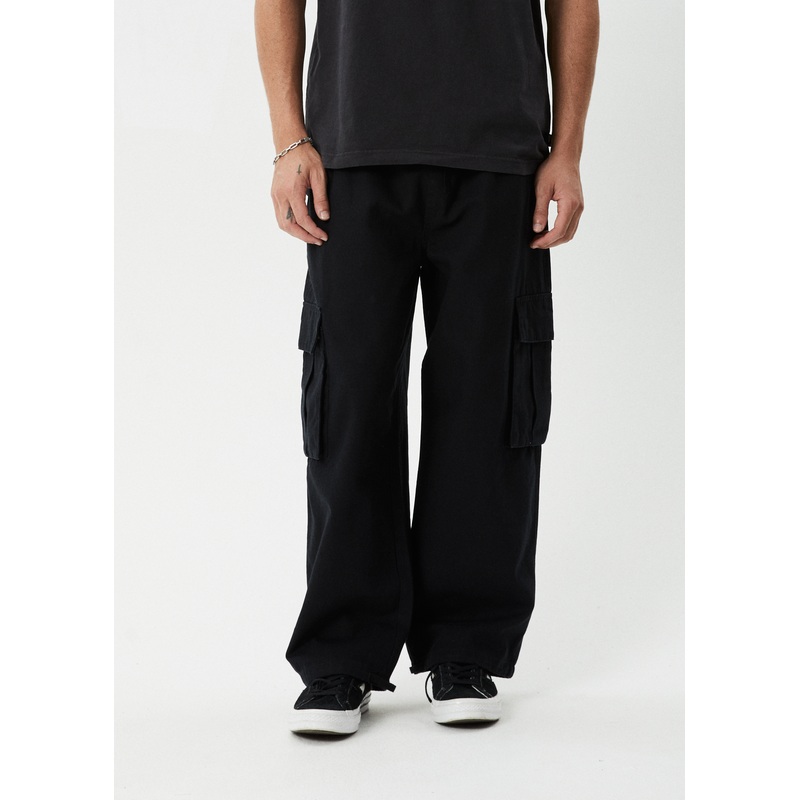 AFENDS Mens Atlas Canvas – Cargo Pant – Black