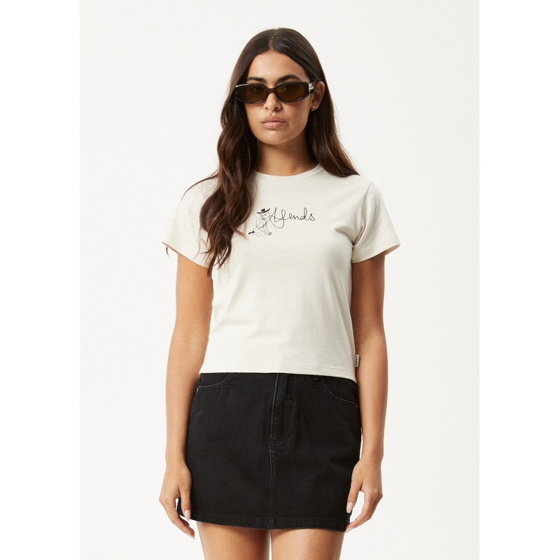 AFENDS Womens Karlee –  Baby Tee – Moonbeam