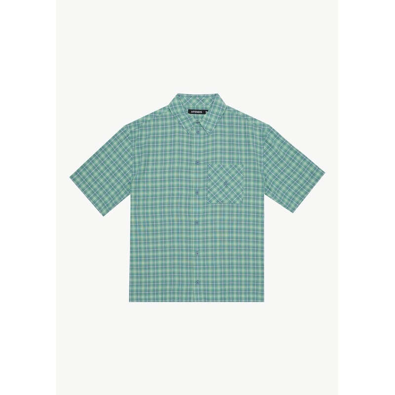 AFENDS Mens Creator – Short Sleeve Shirt – Pine