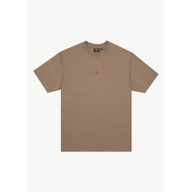 AFENDS Mens Flame – Retro Tee – Fossil