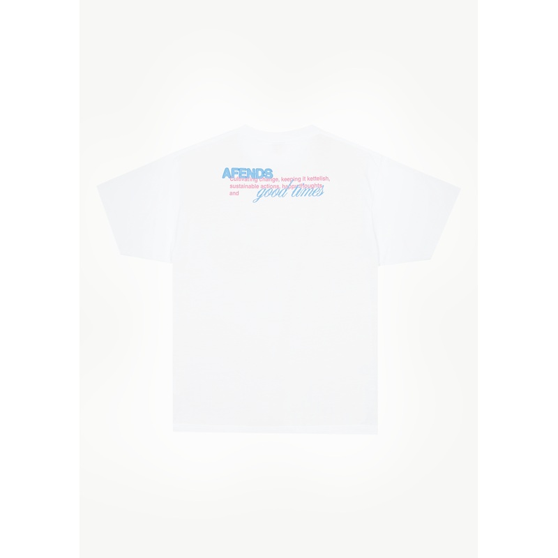 AFENDS Mens Good Times – Graphic Boxy Tee – White
