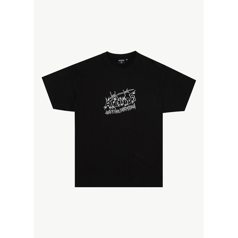 AFENDS Mens Moments – Boxy Tee – Black