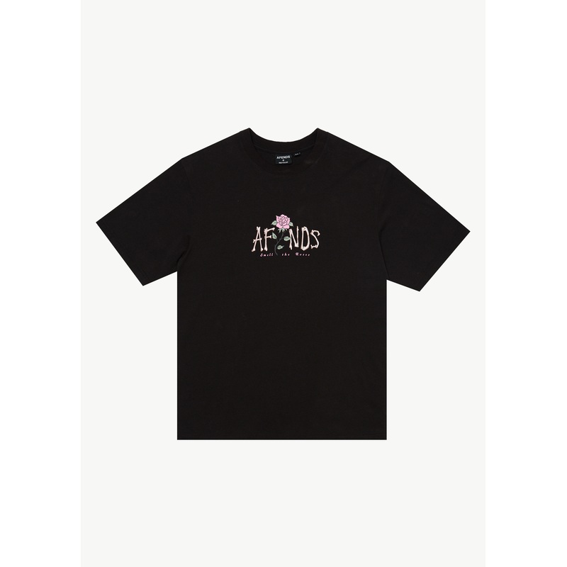 AFENDS Mens Smell The Roses – Retro Tee – Black