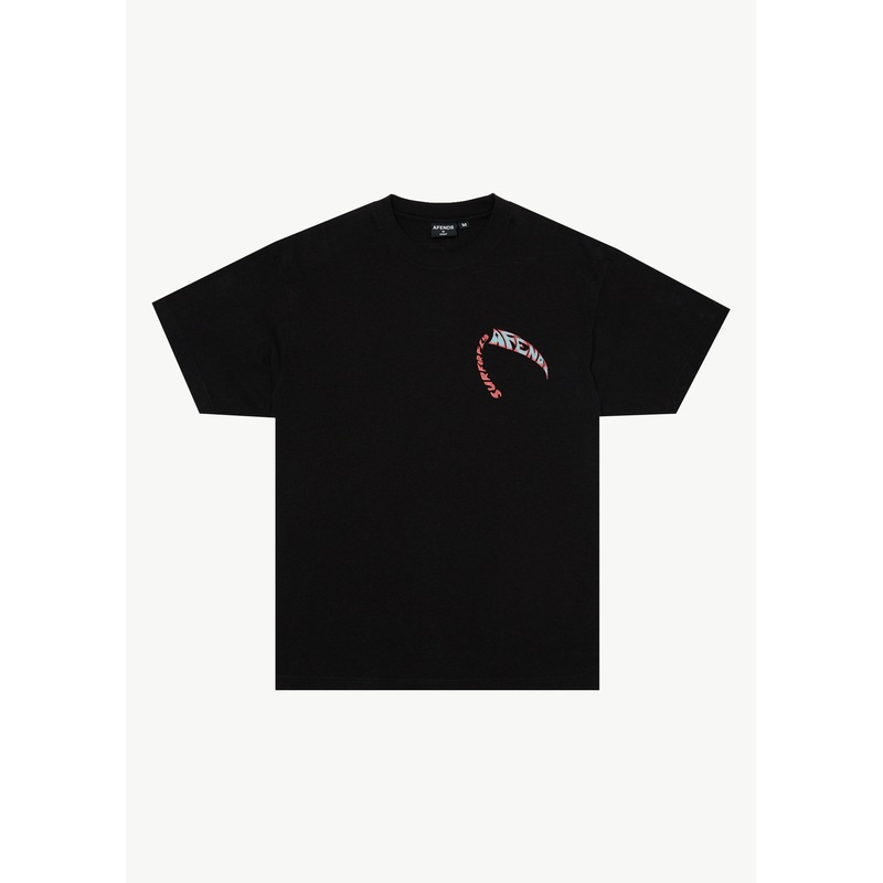 AFENDS Mens Surf Or Fly – Boxy Tee – Black
