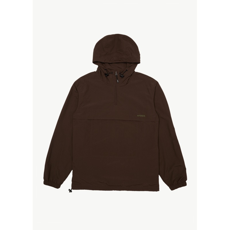 AFENDS Mens System – Water Resistant Spray Anorak Jacket – Coffee