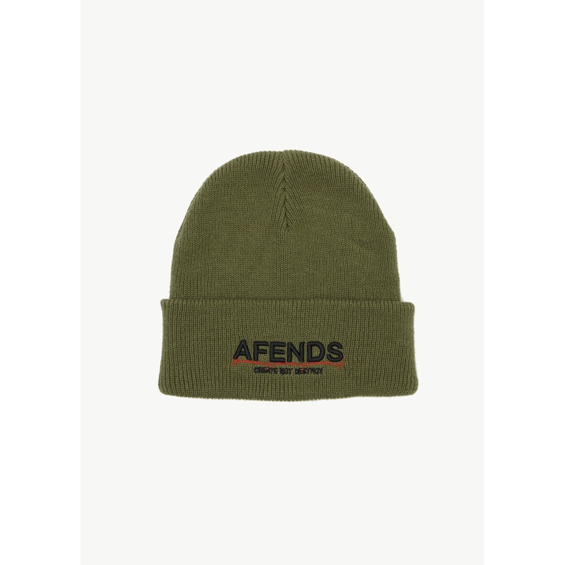 AFENDS Mens Wired – Beanie – Oil Green