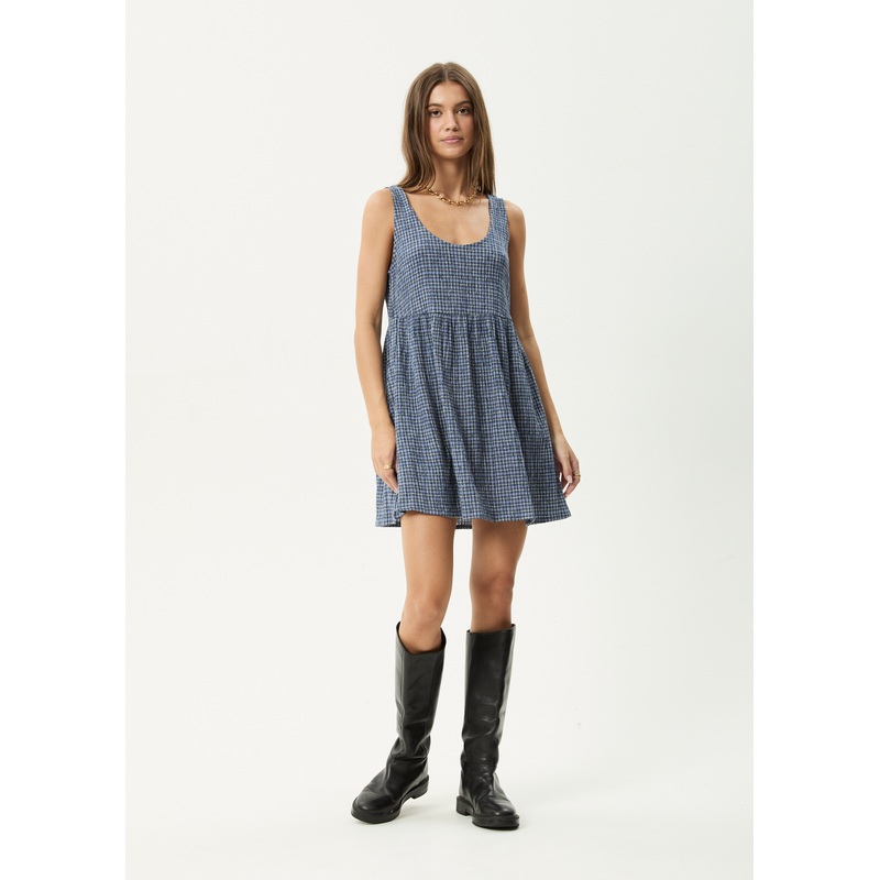 AFENDS Womens Shipwreck Jesse – Seersucker Mini Dress – Marlin