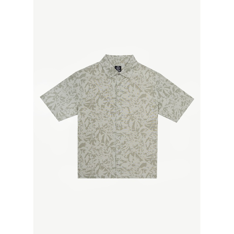 AFENDS Mens Bouquet – Short Sleeve Shirt – Olive Floral