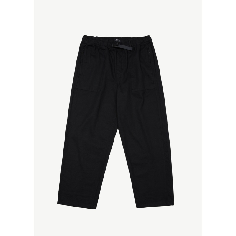 AFENDS Mens Cabal – Elastic Waist Relaxed Pant – Black