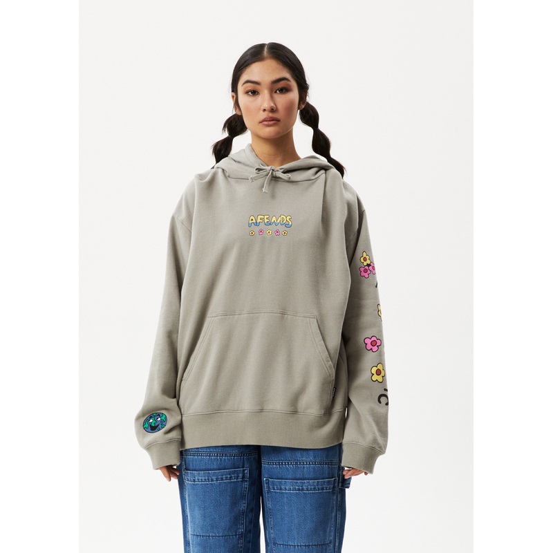 AFENDS Mens F Plastic – Graphic Hoodie – Olive