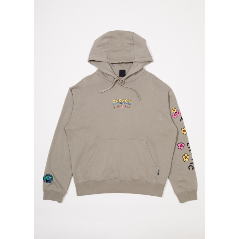 AFENDS Mens F Plastic – Graphic Hoodie – Olive