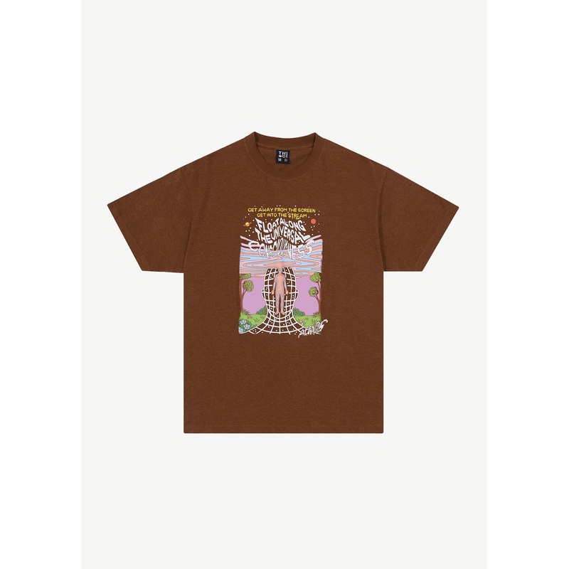 AFENDS Mens Next Level – Boxy Graphic Tee – Toffee