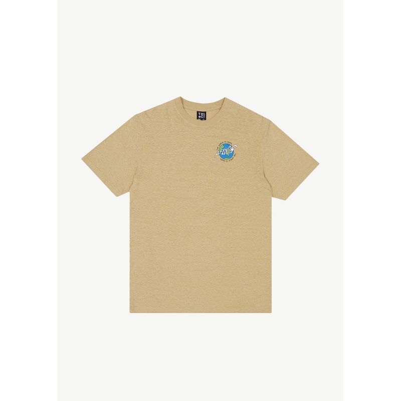 AFENDS Mens Orbital – Retro Graphic Tee – Camel