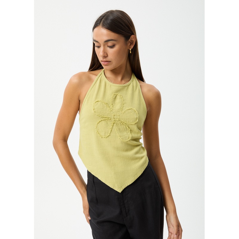 AFENDS Womens Amaya – Halter Top – Lemongrass
