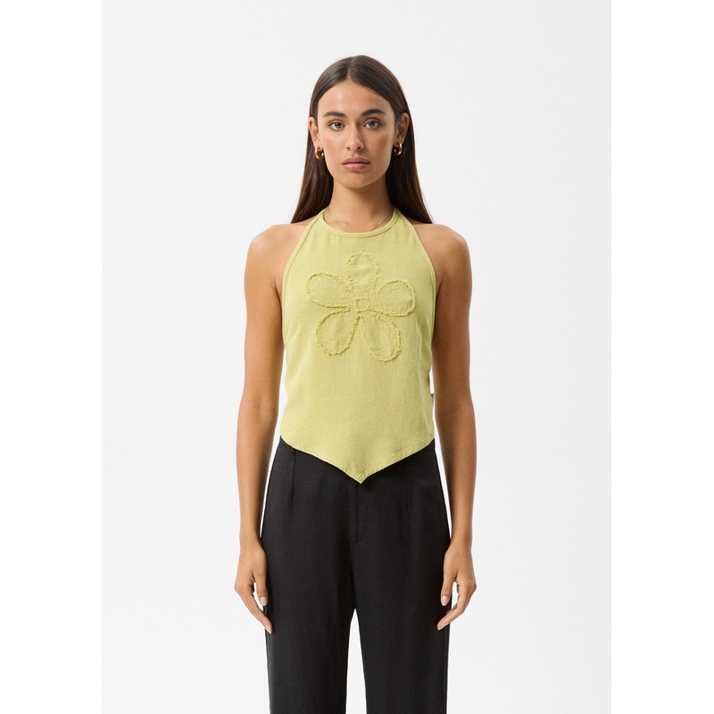 AFENDS Womens Amaya – Halter Top – Lemongrass