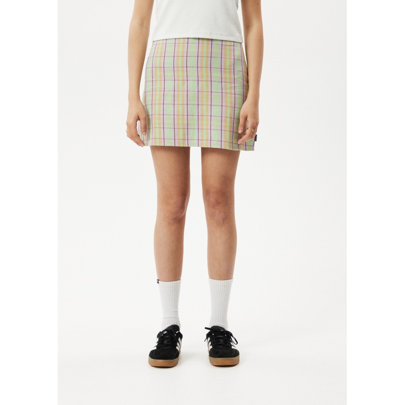 AFENDS Womens Kali – Mini Skirt – Pistachio Check