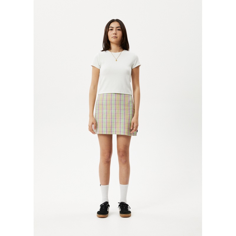 AFENDS Womens Kali – Mini Skirt – Pistachio Check