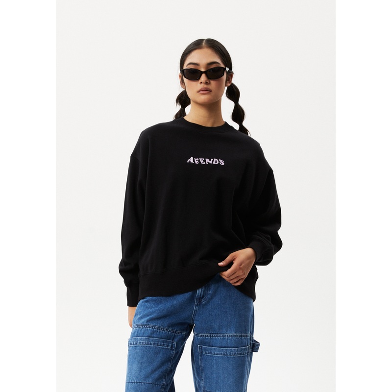 AFENDS Womens Lilah – Crew Neck Jumper – Black
