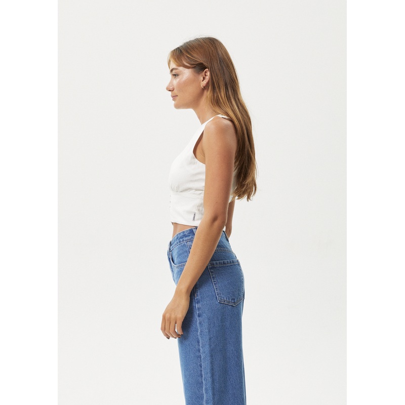 AFENDS Womens Lilo – Button Up Top – Natural