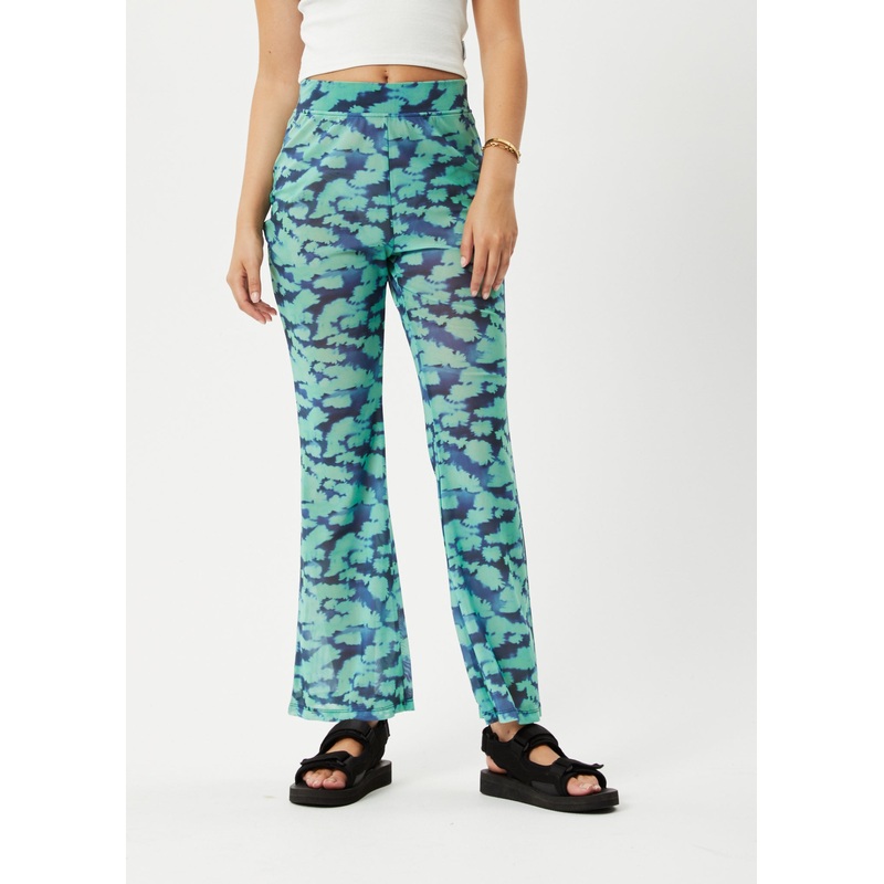 AFENDS Womens Liquid – High Waisted Sheer Pant – Jade Floral