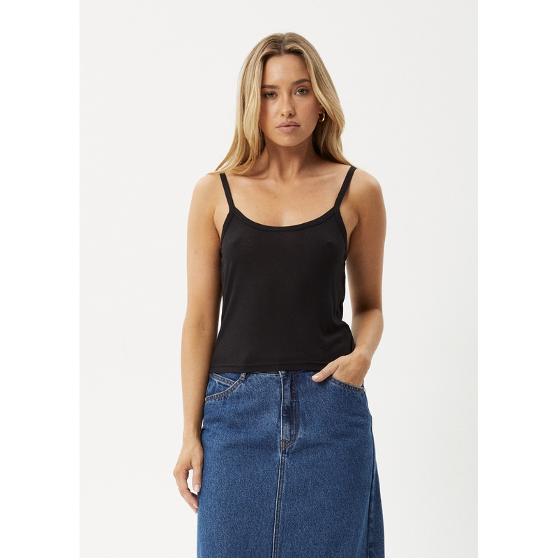AFENDS Womens Mirage Bamboo – Sheer Singlet – Black