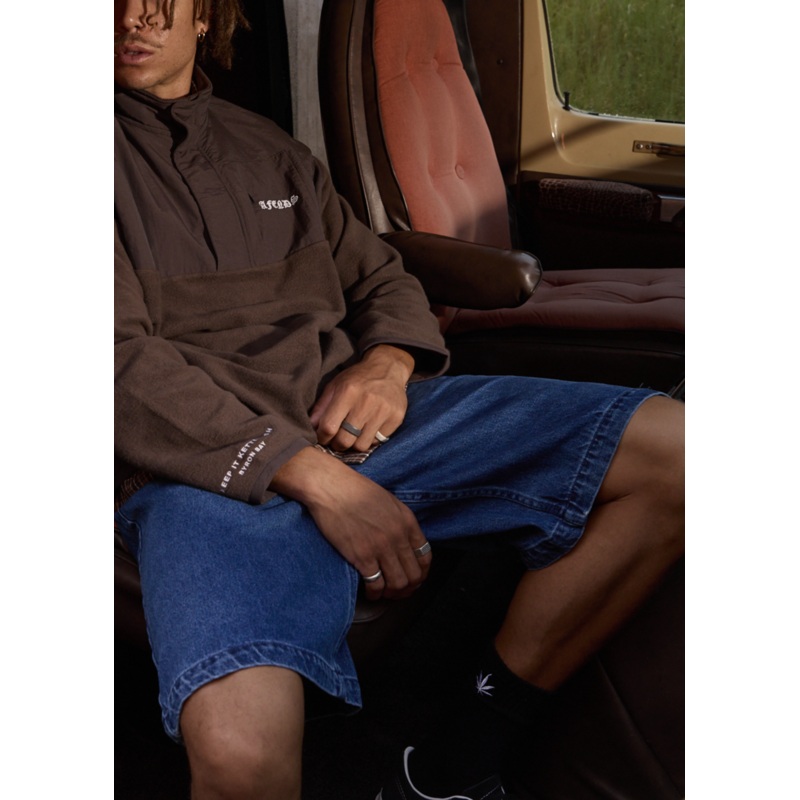 AFENDS Mens Lil C – Denim Baggy Short 22 – Authentic Blue