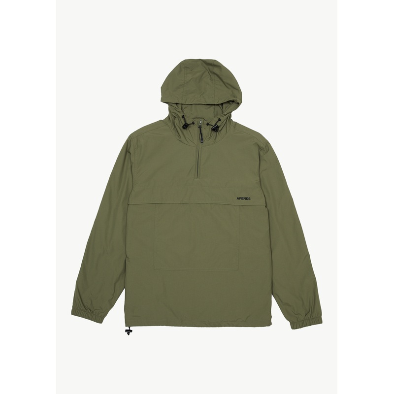 AFENDS Mens System – Water Resistant Spray Anorak Jacket – Military