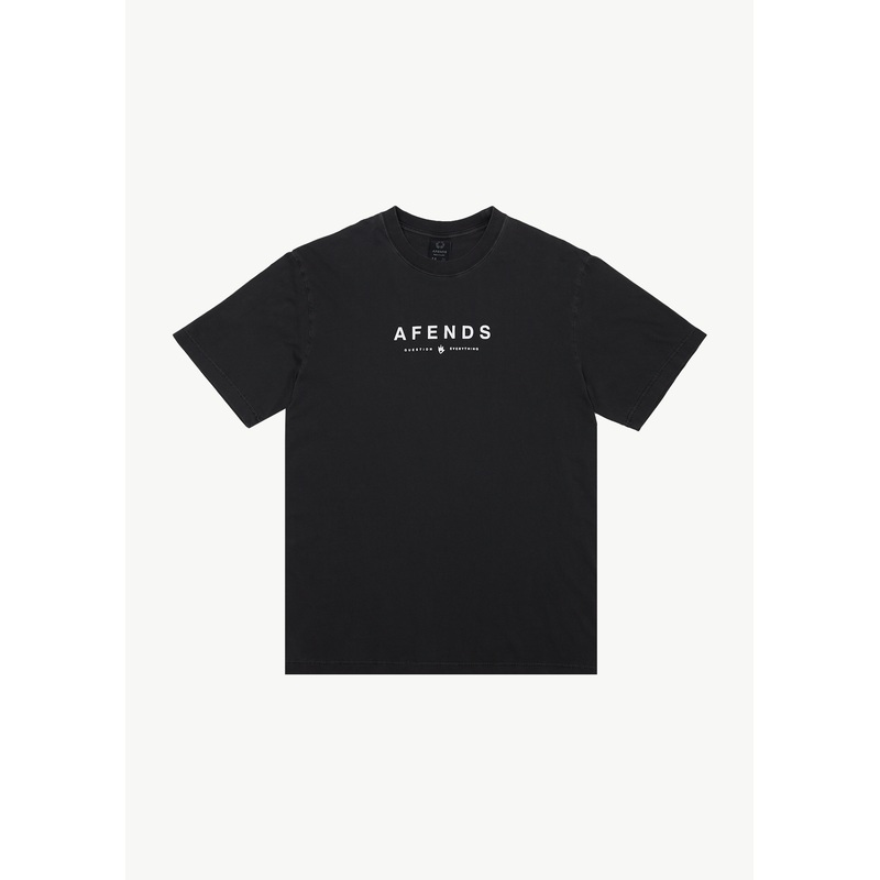 AFENDS Mens Thrown Out – Retro Tee – Black / White