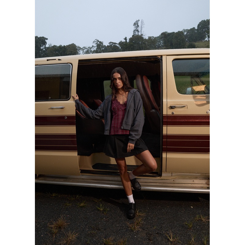 AFENDS Womens Eboni – Check Cami – Port