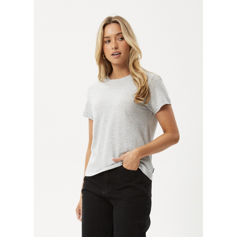 AFENDS Womens Eden – Regular Tee – Shadow Grey Marle