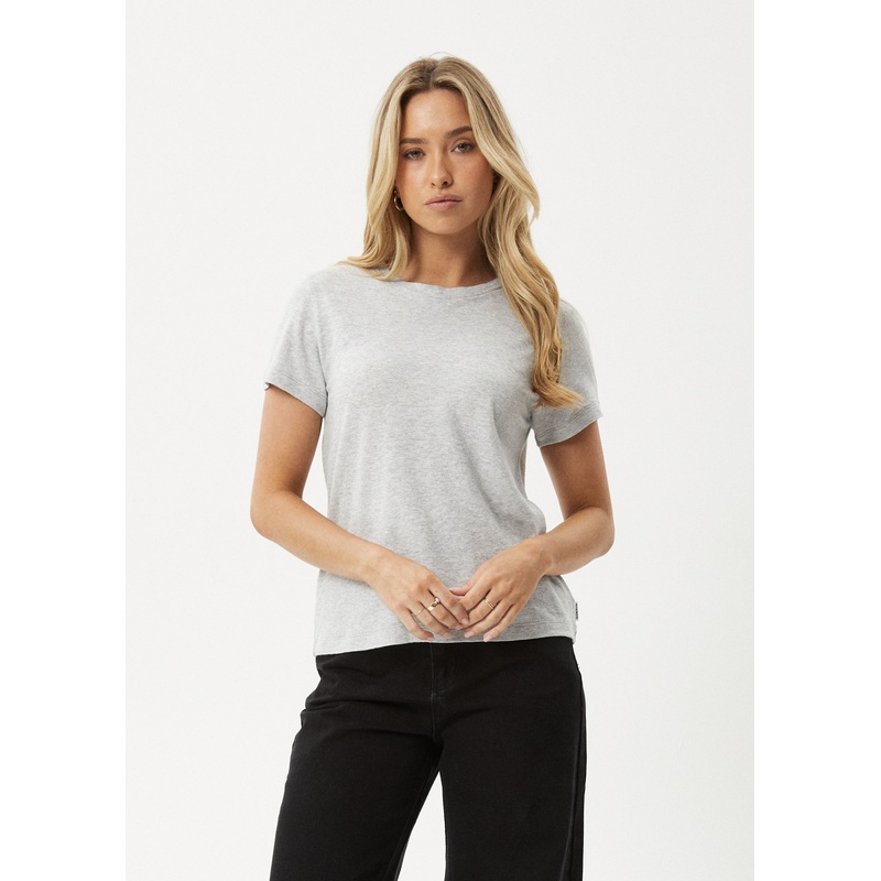 AFENDS Womens Eden – Regular Tee – Shadow Grey Marle