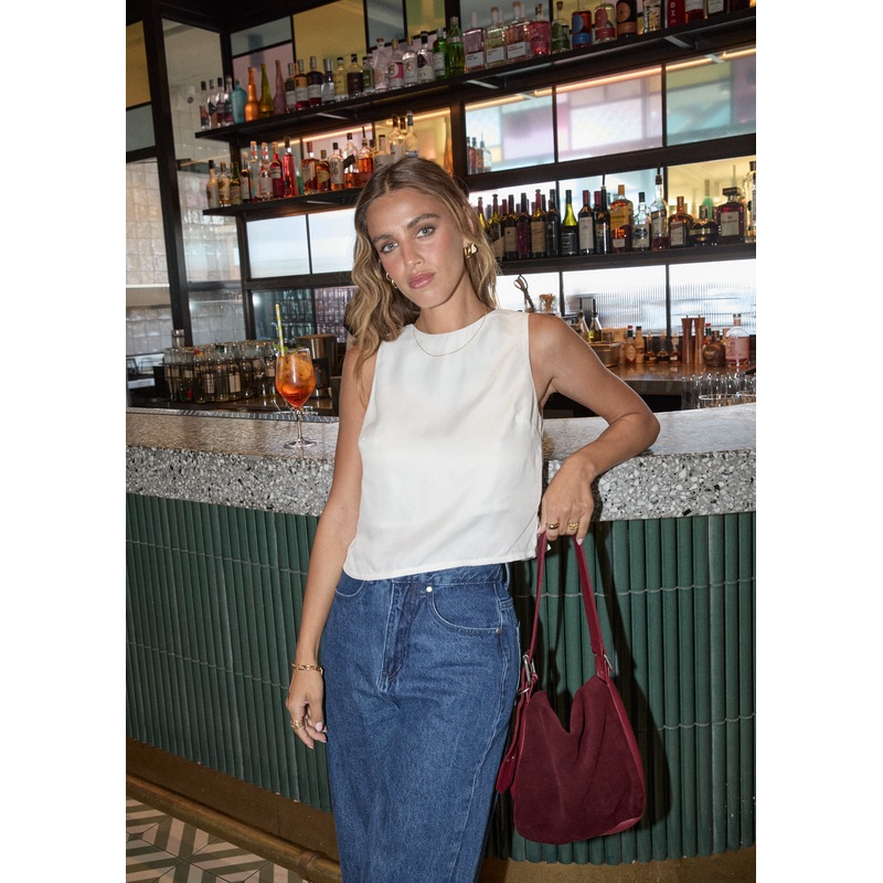 AFENDS Womens Gia – Cupro Top – Off White