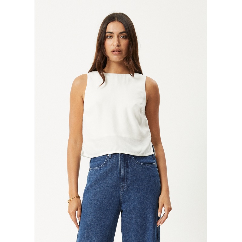 AFENDS Womens Gia – Cupro Top – Off White