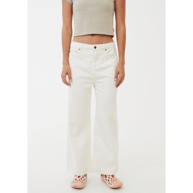 AFENDS Womens Kendall – Denim Relaxed Jean – Off White