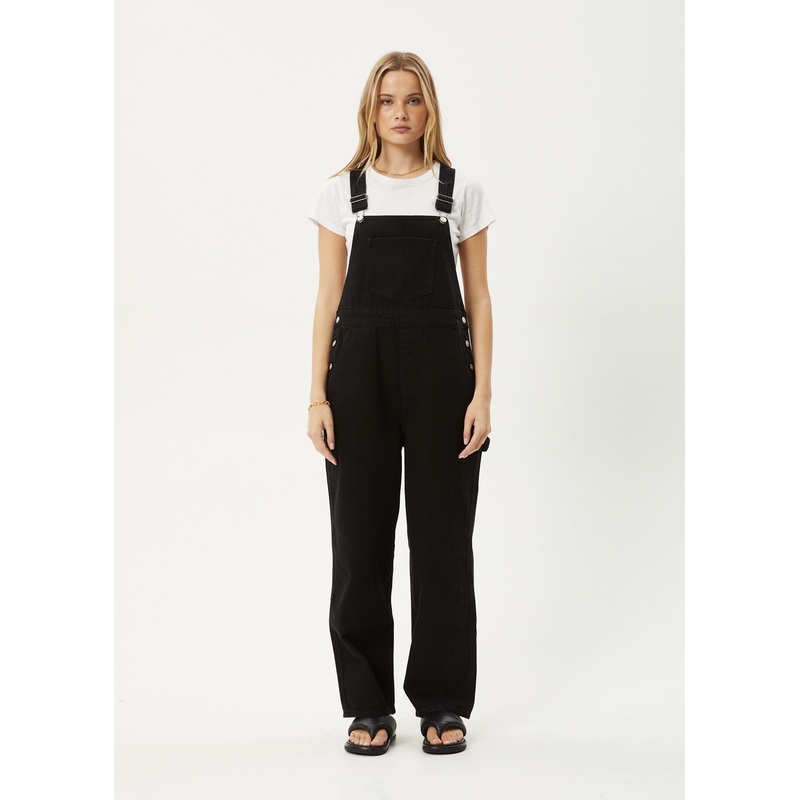 AFENDS Womens Louis – Denim Oversized Overall – Washed Black