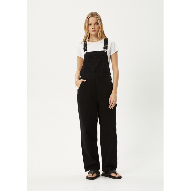 AFENDS Womens Louis – Denim Oversized Overall – Washed Black