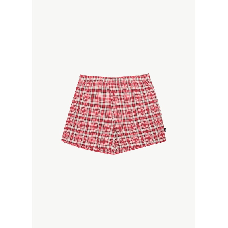 AFENDS Mens Check Out – Boxer Short – Red Check