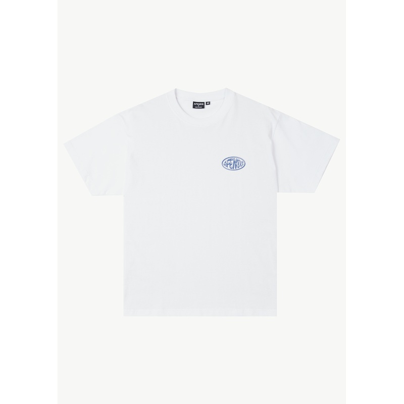 AFENDS Mens Frogga – Heavy Boxy Tee – White