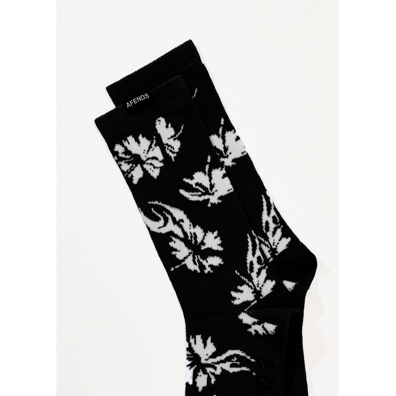 AFENDS Mens Hibiscus – Socks One Pack – Black