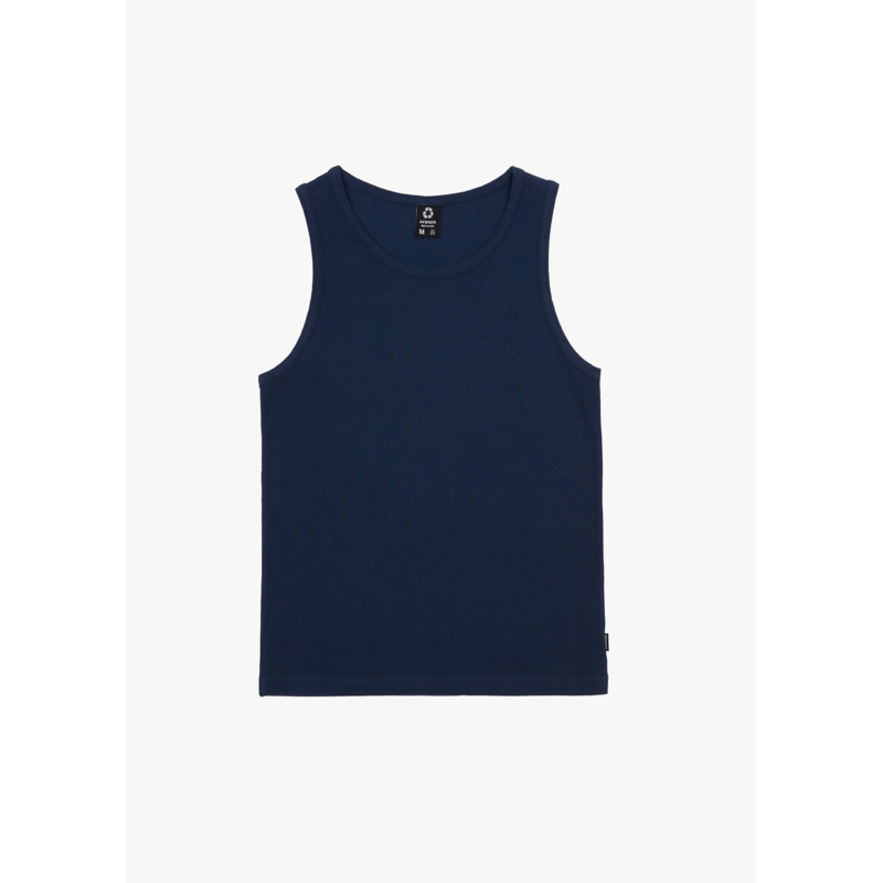 AFENDS Mens Paramount – Rib Singlet – Navy