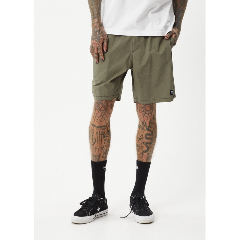 AFENDS Mens The Dopamine – Swim Short 18 – Olive