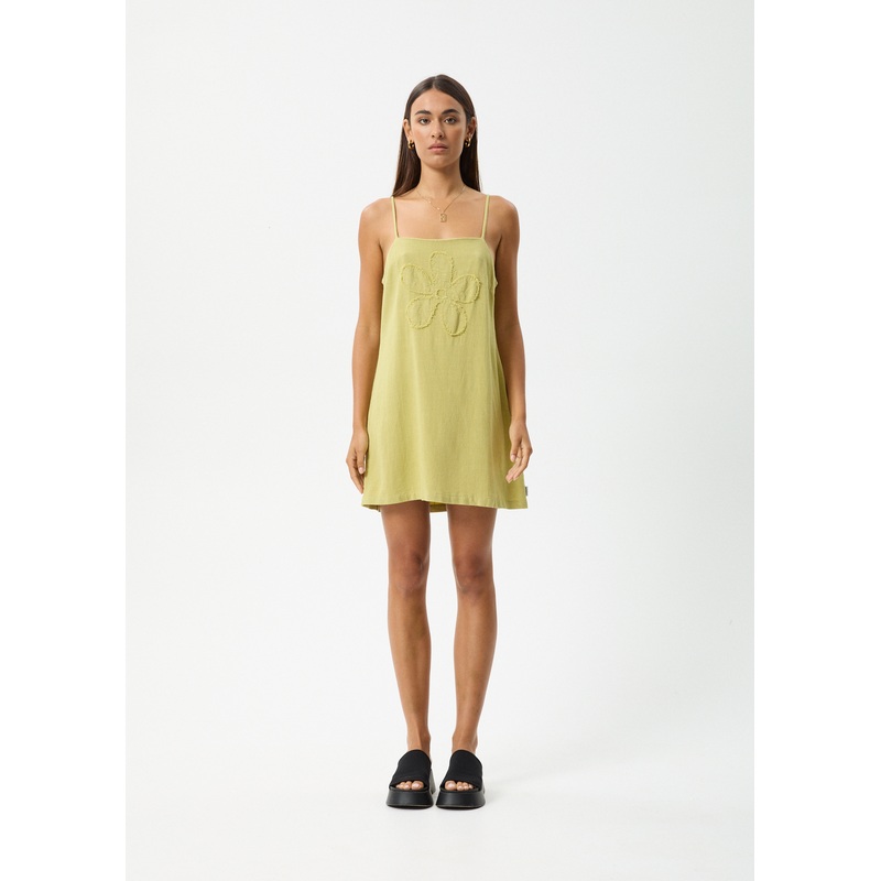 AFENDS Womens Amaya – Mini Dress – Lemongrass