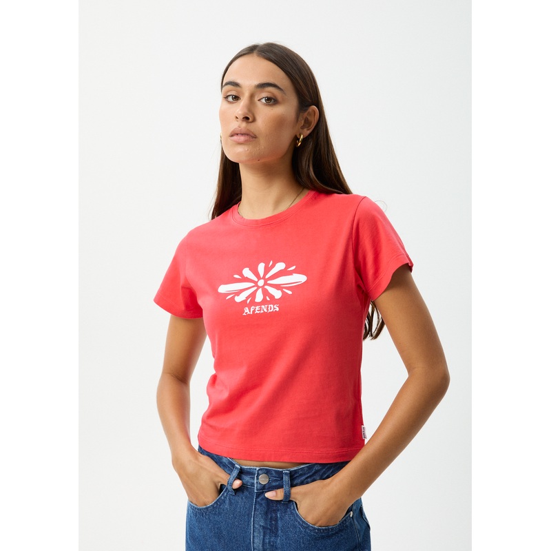 AFENDS Womens Dash – Baby Tee – Washed Tomato