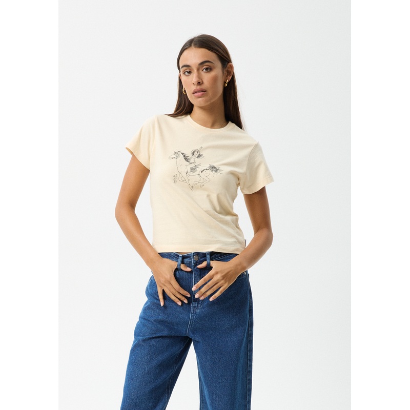 AFENDS Womens Warrior – Baby Tee – Sand