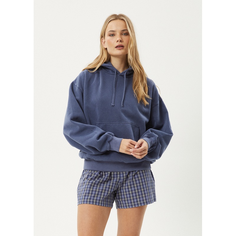 AFENDS Mens Genesis – Boxy Hoodie – Washed Marlin