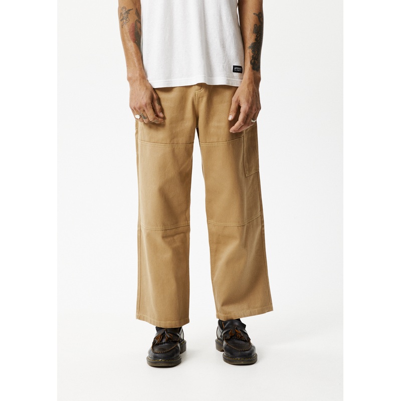 AFENDS Mens Sleepy Hollow Richmond – Twill Baggy Workwear Pant – Tan