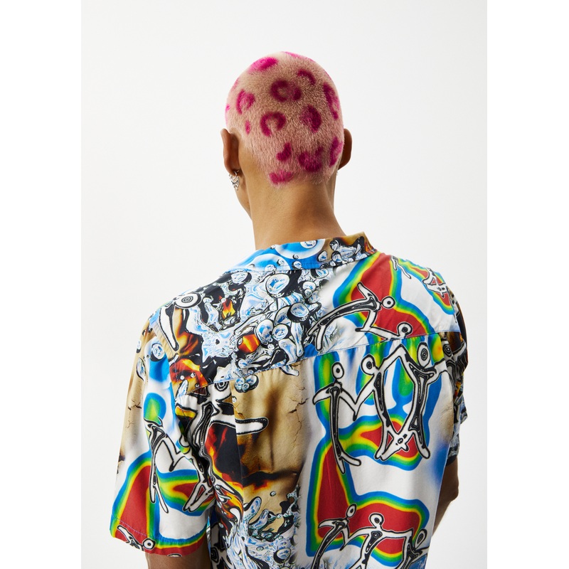 AFENDS Mens Water Is Life – Cuban Short Sleeve Shirt – Multi